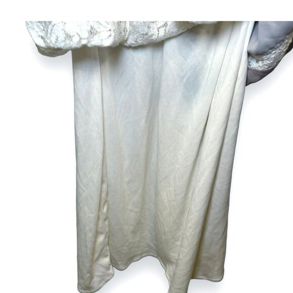 Vintage American Eagle Lace Shift Dress Size Large Flutter Sleeves Cream - Picture 5 of 7